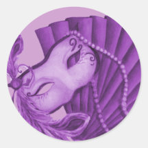 Violet Masquerade Round Sticker
