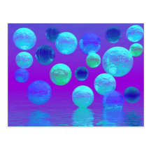 Violet Mist - Cyan and Purple Abstract Light Postcards