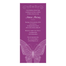 Violet Purple Butterfly Quinceanera Invitations