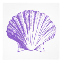 Violet Sea Shell Luau Reception Invitation