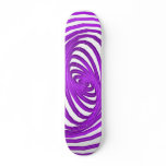 Violet & White Spiral Graphics: Skateboard