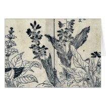 Violets and arrow arum by Tachibana,Yasukuni Greeting Card