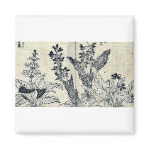 Violets and arrow arum by Tachibana,Yasukuni Magnet