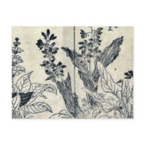 Violets and arrow arum by Tachibana,Yasukuni Postcard