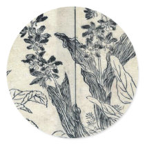 Violets and arrow arum by Tachibana,Yasukuni Sticker