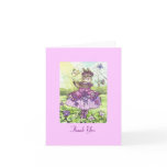 Violets Blank Thank You Note Card