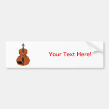 Violin 3D Model: Traditional Wood Finish Bumper Stickers