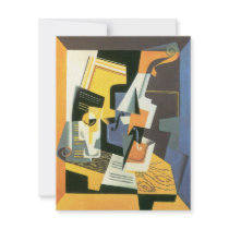 Violin and Glass by Juan Gris, Vintage Cubism Invitations