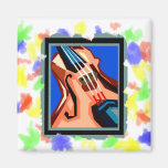 Violin close up graphic blue background abstract magnet