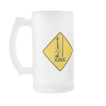 Violin Crossing Highway Sign Mugs