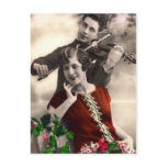 Violin Music Played by Vintage Musician postcards