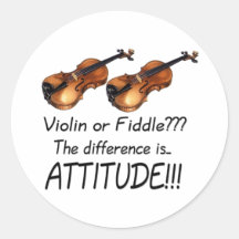 Violin or Fiddle??? Round Stickers