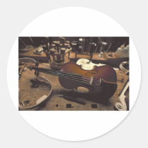 Violin Round Stickers