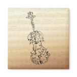 Violin Scrawl on Bach Manuscript magnets