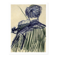 Violinist Seen from the Back, Vincent van Gogh Postcards