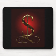 $ VIP Gold  in red and black Mousepad
