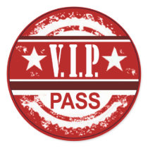 VIP Pass Sweet 16 Party Sticker (red)