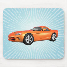 Viper Hard-Top Muscle Car: Orange Finish: Mousepad