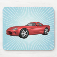 Viper Hard-Top Muscle Car: Red Finish Mouse Pad