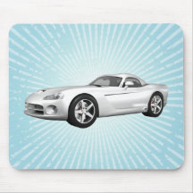 Viper Hard-Top Muscle Car: White Finish: Mousepad