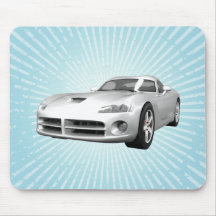 Viper Hard-Top Muscle Car: White Finish: Mousepad