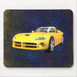 Viper Hard-Top Muscle Car: Yellow Finish: Mousepad