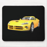 Viper Hard-Top Muscle Car: Yellow Finish: mousepads