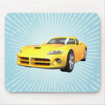 Viper Hard-Top Muscle Car: Yellow Finish: Mousepad