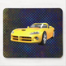 Viper Hard-Top Muscle Car: Yellow Finish: Mousepad