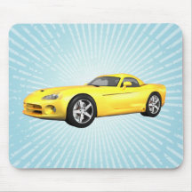 Viper Hard-Top Muscle Car: Yellow Finish: Mousepad