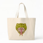 Viper snake baring its fangs facing front tote bag