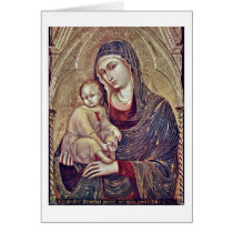 Virgin And Child By Barnaba Da Modena Greeting Cards