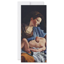Virgin And Child By Gentileschi Orazio Custom Rack Card