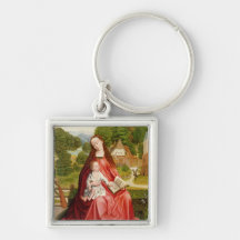 Virgin and Child in a Garden Key Chains