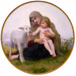 Virgin and lamb Christmas Ornament photo sculptures