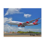 Virgin Atlantic Landing In Tobago postcards
