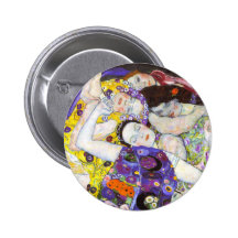 Virgin, Gustav Klimt Pinback Buttons