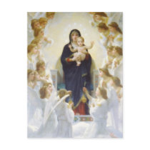 Virgin Mary and Jesus with angels Postcards