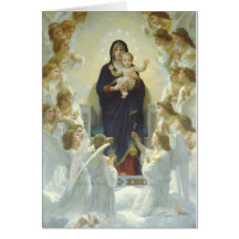 Virgin Mary with Baby Jesus and Angels Cards