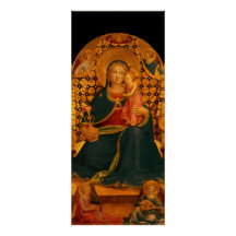 VIRGIN WITH CHILD AND ANGELS, Blue Gold Metallic Announcement
