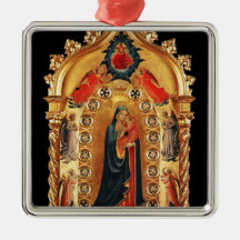 VIRGIN WITH CHILD AND ANGELS CHRISTMAS ORNAMENT