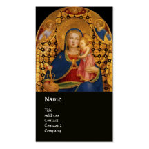 VIRGIN WITH CHILD AND SAINTS ,blue black Business Card Template