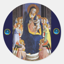 VIRGIN WITH CHILD AND SAINTS ,Blue Sapphire Sticker