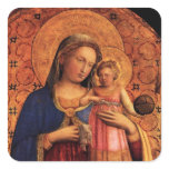 VIRGIN WITH CHILD AND SAINTS SQUARE STICKERS