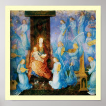 VIRGIN WITH CHILD - CONCERT OF ANGELS PRINT