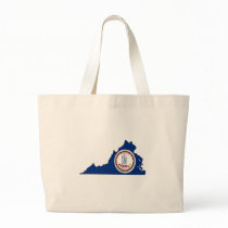 Virginia Flag Map Canvas Bags