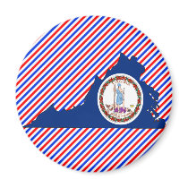 Virginia Flag Map Fridge Magnet
