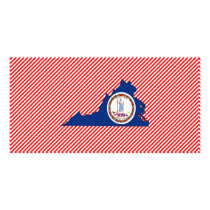 Virginia Flag Map Picture Card