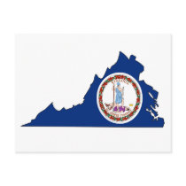 Virginia Flag Map Post Card