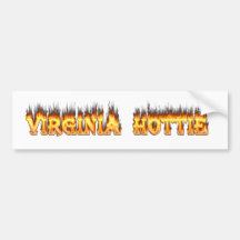 Virginia hottie fire and flames bumper sticker